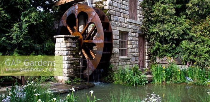Water mill in @The HESCO Garden@ - Gold Medal Winner, RHS Chelsea Flower Show 2011